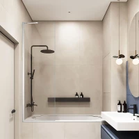 Шторка на ванну Veconi Palau PL84-60-01-C8 60 см, профиль хром, стекло прозрачное