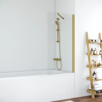 Шторка на ванну Vegas Glass EV ST NOVO 76 03 02 R 76 см R, профиль золотой матовый, стекло шиншилла
