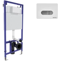 Инсталляция для унитаза Berges Novum D7 040237 с кнопкой смыва, белый/хром