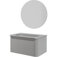 Комплект мебели Armadi Art Voi Luna 782-080-R-L + 786-080-L без отв. + 545/2 82 см, подвесной, серый матовый