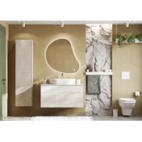 Комплект мебели светло-серый/белый матовый 100 см Акватон Марбл 1A276301MH4C0 + 1WH501710 + 1A260902VO010