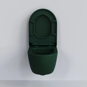 Изображение товара унитаз подвесной ambassador abner 103t20701r-102t20701 безободковый, с сиденьем микролифт, зеленый матовый