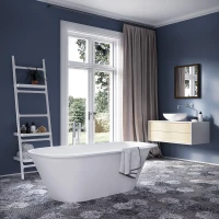 Ванна из натурального камня PAA Deco Rim VADERIS/L/00 166x81 см, отдельностоящая, белый матовый