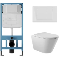 Комплект подвесной унитаз Aqueduto Cone CON0110 + система инсталляции Aqueduto Tecnica Quadrado TEC01 + QUA0110