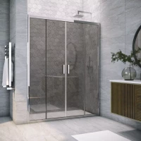 Душевая дверь Vegas Glass Z2P TUR NOVO 160 08 07 160 см, профиль хром, стекло графитовое
