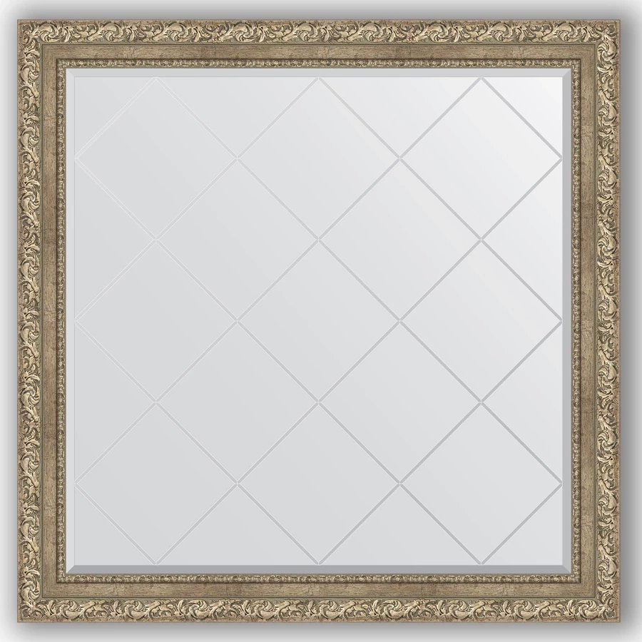 Зеркало 105x105 см виньетка античное серебро Evoform Exclusive-G BY 4444
