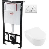 Комплект подвесной унитаз Villeroy & Boch Avento 5656RSR1 + система инсталляции AlcaPlast AM101/11203:1RUSSETM70