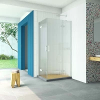 Душевой уголок Vegas Glass AFA-F Retta 100*80 01 Moru R 100x80 см R, профиль белый, стекло рифленое