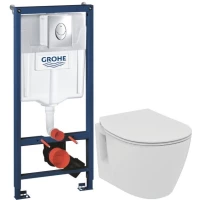 Комплект подвесной унитаз Ideal Standard Connect Space E804601 + E772401 + система инсталляции Grohe 38721001