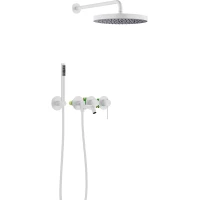 Душевой комплект Timo Saona SX-2348/16SM 300 мм, со смесителем, белый матовый