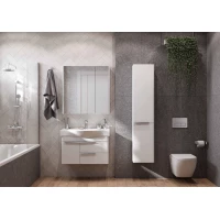 Комплект мебели белый глянец 80 см Акватон Беверли 1A235501BV010 + 1WH302422 + 1A237102BV010