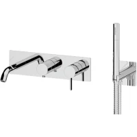 Смеситель для ванны Remer Metrica MC53D2 встраиваемый, с душевым гарнитуром, хром