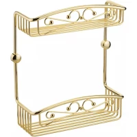 Полка для ванной Migliore 22049 26,3 см, двойная, золотой