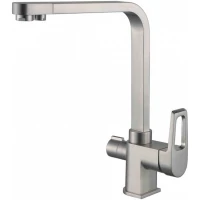 Смеситель для кухни Zorg ZR 334 YF-NICKEL с подключением к фильтру, никель