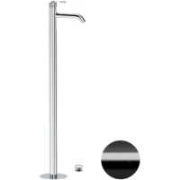 Смеситель напольный для раковины Remer Atelier AL18CFP с донным клапаном, черный хром матовый