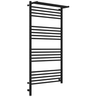 Полотенцесушитель электрический 1200x600 черный матовый МЭМ левый Сунержа Богема с полкой 3.0 31-5806-1260
