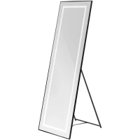 Зеркало BelBagno Kraft SPC-KRAFT-555-1700-TCH-PIA-NERO 55x169,5 см, напольное, с LED-подсветкой, сенсорным выключателем, черный