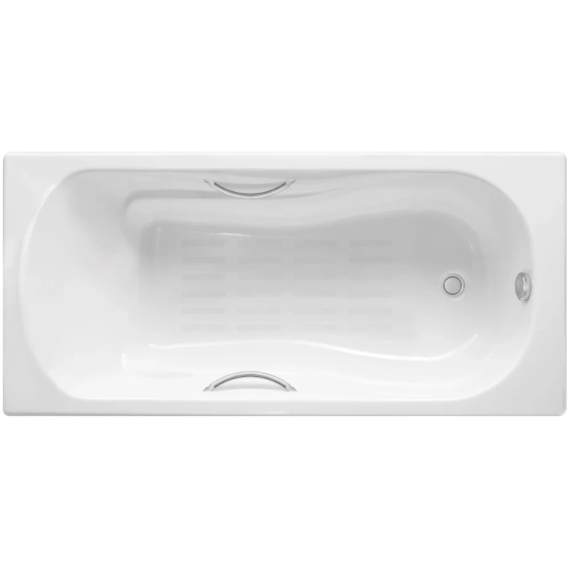 Ванна чугунная Delice Haiti Luxe DLR230637R-AS 160x80 см, с отверстиями под ручки, антискользящим покрытием, белый