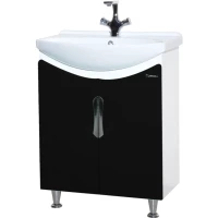 Тумба черный глянец/белый глянец 63 см Bellezza Лагуна 4632110240043