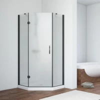 Душевой уголок Vegas Glass AFA-Pen NOVO 90 02М 10 L 90x90 см L, профиль черный матовый, стекло сатин