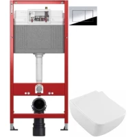 Комплект подвесной унитаз Villeroy & Boch Venticello 4611RSR1 + система инсталляции Tece 9400412