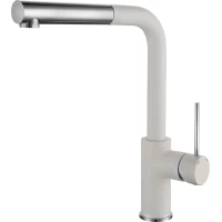 Смеситель для кухни Rivelato Albano 1573503 brina cromo с выдвижным изливом, хром/иней