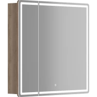 Зеркальный шкаф Sancos MI80EG 79x74 см R, с LED-подсветкой, сенсорным выключателем, диммером, дуб галифакс