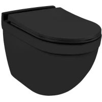 Унитаз подвесной Jaquar Solo SLS-BLM-6953BIUFSM безободковый, с сиденьем микролифт, черный матовый