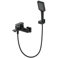 Смеситель для ванны Wonzon & Woghand Edge WW-88639003A-MB с душевым гарнитуром, черный матовый