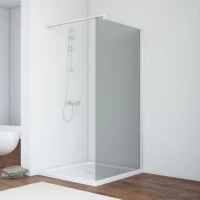 Душевая перегородка Vegas Glass EAF NOVO h2000 116 01 07 116 см, профиль белый, стекло графитовое