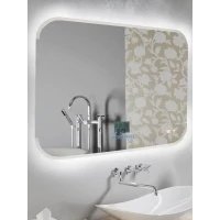 Зеркало WeltWasser Paula 1080-5M 10000000988 100x80 см, с LED-подсветкой, сенсорным выключателем, антизапотеванием, часами