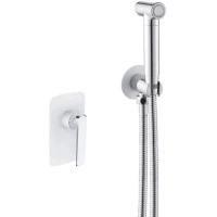 Гигиенический душ Rose R1305F со смесителем, хром/белый