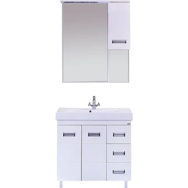 Зеркальный шкаф Misty Селена П-Сел02075-01П 74x100,3 см R, с подсветкой, выключателем, белый глянец