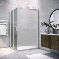 Душевой уголок Vegas Glass ZA-F NOVO h2000 95*90 01 Moru 95x90 см, профиль белый, стекло рифленое