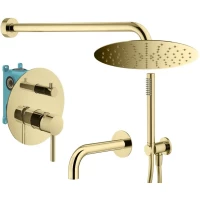 Душевой комплект Plumberia Selection IXO KITXO19OR60 250 мм, со смесителем, золотой