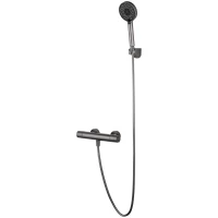 Термостат для душа Wonzon & Woghand Inn 6 WW-B2029-A-BGG с душевым гарнитуром, темный графит матовый