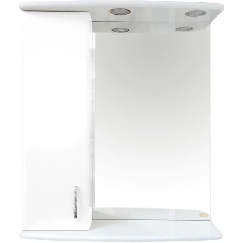 Зеркальный шкаф Misty Астра Э-Аст04060-01СвЛ 61,5x72 см L, с подсветкой, выключателем, белый глянец