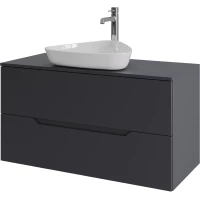 Тумба с раковиной Orange Line Li-100TugMDF+B07-500W 100,4 см, подвесная, со столешницей, графит матовый