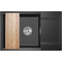 Кухонная мойка Granula 7807, ШВАРЦ 78x50 см, черный металлик