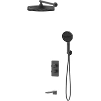 Душевой комплект Vincea Domus VSFW-5DM1GM 300 мм, со смесителем, вороненая сталь