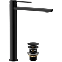 Смеситель для раковины Lemark Valday LMF-8115B-BL с донным клапаном, черный матовый