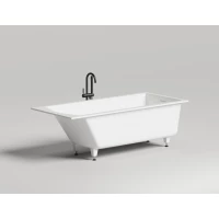 Ванна из литьевого мрамора Salini S-Stone Cascata Kit 104523M 180x80 см, белый матовый