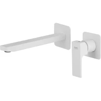 Смеситель для раковины Remer Absolute AU15PLBO встраиваемый, без донного клапана, белый матовый