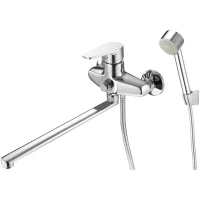 Смеситель для ванны G.Lauf ZIG7-B166 универсальный, с душевым гарнитуром, хром