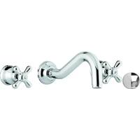 Смеситель для раковины Emmevi Deco Classic 12055/BC встраиваемый, без донного клапана, хром/белый