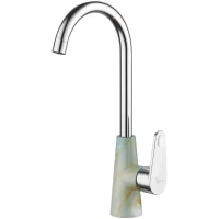 Смеситель для кухни Plstart PL4001-32 хром/серо-коричневый мрамор