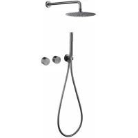 Душевой комплект Feramolli Amos GM738-12 300 мм, CoolStart, со смесителем, графит матовый