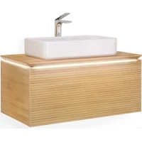 Тумба с раковиной бук светлый 100 см Jorno Karat Kar.01.100/P/BuL + Y18293
