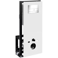 Инсталляция для унитаза WasserKRAFT Glan 66 66TLT.010.ME.WH.CH04 с кнопкой смыва, хром