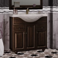 Тумба Тибет 85, цвет нагал, с объемной филенкой (раковина Америка 85)